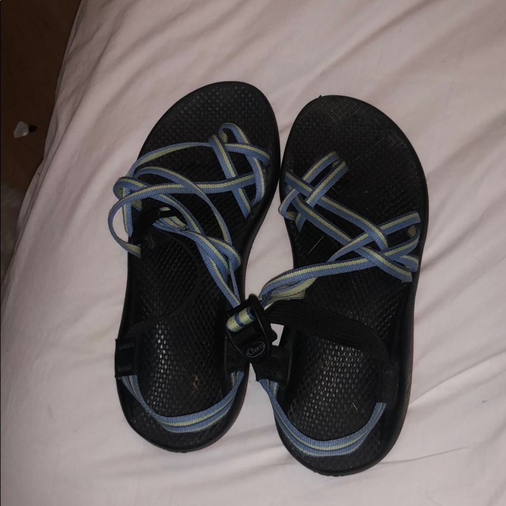 strappy green blue Choco’s size 10